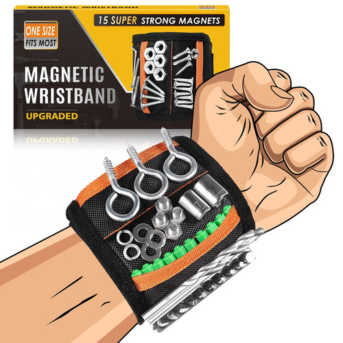 Magnetic Wristband - Cool Gadgets Gifts for Men Dad Him Boyfriend Husband - Tool Belts with 15 Strong Magnets for Holding Screws Nails Wrenches Drill Bits - Christmas Birthday Father's Day Gift Magnetic Wristband - Cool Gadgets Gifts for Men Dad Him Boyfriend Husband - Tool Belts with 15 Strong Magnets for Holding Screws Nails Wrenches Drill Bits - Christmas Birthday Father's Day Gift