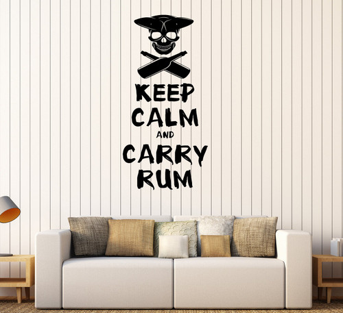 DesignToRefine Vinyl Wall Decal Pirate Quote Corsair Alcohol Gift for Man Stickers (291ig) Sky Blue