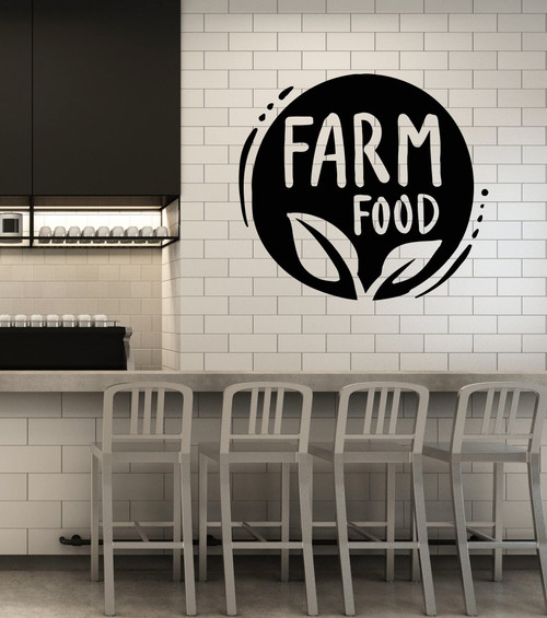 Vinyl Wall Decal Farm Food Organic Product Healthy Eating Stickers Mural Large Decor (g7413) Black Vinyl Wall Decal Farm Food Organic Product Healthy Eating Stickers Mural Large Decor (g7413) Black