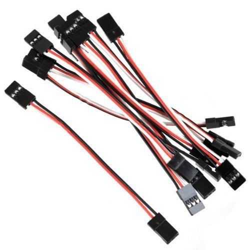 10PCS Male to Male Servo Extension Cable Lead Wire 100mm 3.93 inch Red White Black 3 Pin Cord JR Plug Cable for RC car, Plane and Helicopter servo Connection or Receiver