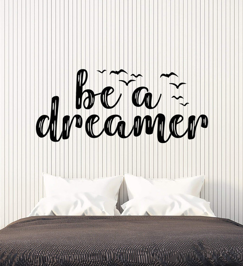 Vinyl Wall Decal Inspiring Phrase Be Dreamer Birds Flying Stickers Mural Large Decor (g2503) Black Vinyl Wall Decal Inspiring Phrase Be Dreamer Birds Flying Stickers Mural Large Decor (g2503) Black