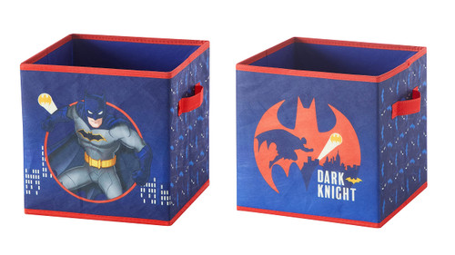 Idea Nuova Batman Set of Two Spacious Collapsible Storage Cubes, 10"x10", Batman / Blue