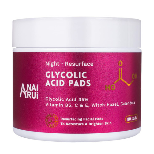 Glycolic Acid Peel Pads 35% AHA Resurfacing Facial Pads with Vitamins B5, C & E, Witch Hazel, Calendula, Facial Exfoliating Pads, Acid Peel for Face Dark Spots, Acne, and Reduces Fine Lines & Wrinkles 80 Pads Glycolic Acid Peel Pads 35% AHA Resurfacing Facial Pads with Vitamins B5, C & E, Witch Hazel, Calendula, Facial Exfoliating Pads, Acid Peel for Face Dark Spots, Acne, and Reduces Fine Lines & Wrinkles 80 Pads