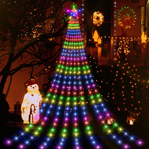 Ghope 298 LED 11.5ft Christmas Decorations Waterfall Lights?8 Modes Timer IP44 Waterproof Christmas Light?Tree Lights with Star Topper?Hanging Fairy Twinkle Lights for Holiday, Party, Wedding Ghope 298 LED 11.5ft Christmas Decorations Waterfall Lights?8 Modes Timer IP44 Waterproof Christmas Light?Tree Lights with Star Topper?Hanging Fairy Twinkle Lights for Holiday, Party, Wedding
