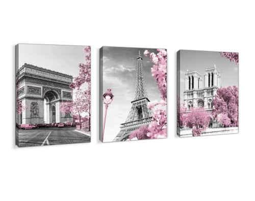 Pink Paris Eiffel Tower Wall Decor for Girls Bedroom Modern Home Art Artwork for Walls Black and White Bathroom Pictures Wall Decor Canvas Paris Room Framed Wall Decoration Size 16x24 Each Panel Pink Paris Eiffel Tower Wall Decor for Girls Bedroom Modern Home Art Artwork for Walls Black and White Bathroom Pictures Wall Decor Canvas Paris Room Framed Wall Decoration Size 16x24 Each Panel