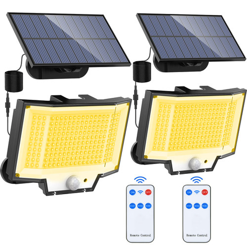 NACINIC Solar Outdoor Lights Motion Sensor Waterproof w/ 400 Warm LED, Remote, Separate Panel, 16.4Ft Cable, Dusk to Dawn Lighting Mode, Security Solar Powered Flood Light for Porch Yard Shed Wall NACINIC Solar Outdoor Lights Motion Sensor Waterproof w/ 400 Warm LED, Remote, Separate Panel, 16.4Ft Cable, Dusk to Dawn Lighting Mode, Security Solar Powered Flood Light for Porch Yard Shed Wall