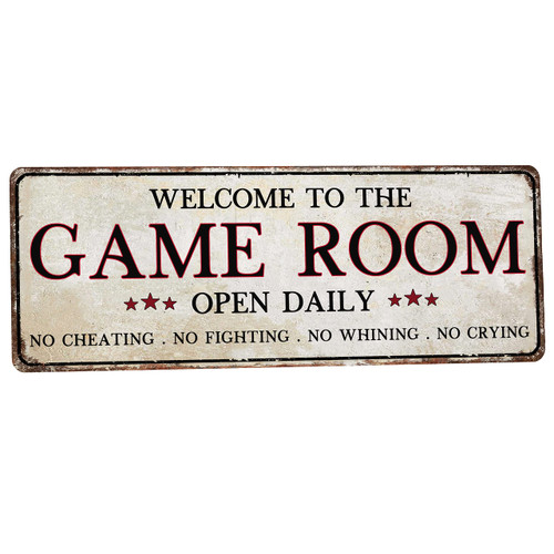 SNOWANG Decor Game Room 6 x 16 Inch Vintage Tin Signs Funny Street Metal Signs for Home Wall Bar Man Cave (Game Room)