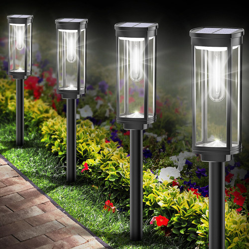 BITPOTT Solar Outdoor Lights Pathway, 6 Pack Waterproof Pathway Lights Solar Powered,Outside Long Lasting Solar Garden Walkway Landscape Lights for Yard Lawn Patio Decor BITPOTT Solar Outdoor Lights Pathway, 6 Pack Waterproof Pathway Lights Solar Powered,Outside Long Lasting Solar Garden Walkway Landscape Lights for Yard Lawn Patio Decor