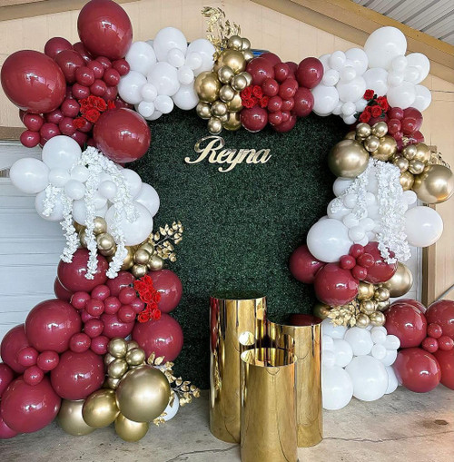 Burgundy Balloons Arch Garland Kit, 137PCS Burgundy Maroon White Metallic Gold Balloon for Bachelorette Engagement Anniversary Wedding Valentines Day Graduation Birthday Party Bridal Shower Decoration Burgundy Balloons Arch Garland Kit, 137PCS Burgundy Maroon White Metallic Gold Balloon for Bachelorette Engagement Anniversary Wedding Valentines Day Graduation Birthday Party Bridal Shower Decoration
