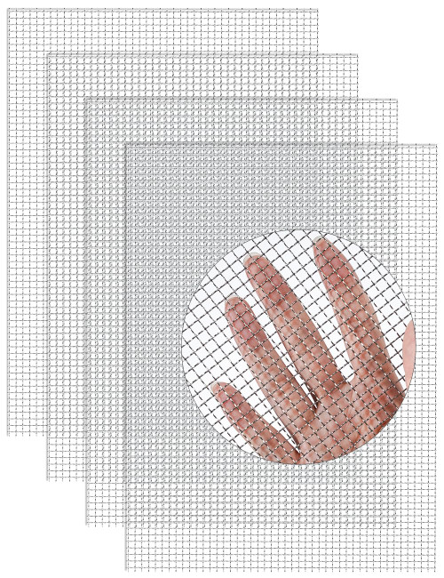4Pack 5Mesh 10'' x 14'' Wire Mesh Screen, 304 Stainless Steel Anti-Rusted Mesh Screen, Sturdy Wire Diamaeter 0.7mm, Easy to Cut, Woven Sturdy Metal Mesh Sheets for Air Vent, DIY Project, Drainage