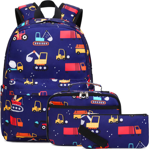 Backpack for Kids,Preschool Cars Backpack for Boys, Elementary School Bookbag Set with Lunch Box and Pencil Bag