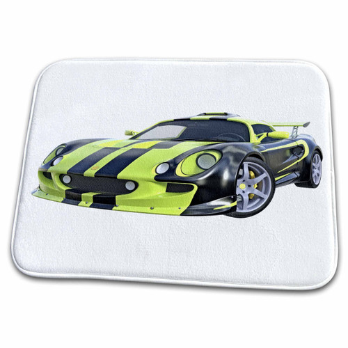 3dRose Boehm Graphics Car - Racing Sports Car Black and Lime Green - Dish Drying Mats (ddm-274640-1) 3dRose Boehm Graphics Car - Racing Sports Car Black and Lime Green - Dish Drying Mats (ddm-274640-1)