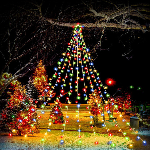 MUYUN Christmas Decorations 320 LED Star String Lights Christmas Star Tree Lights for Xmas Party Wedding Patio New Year Holiday