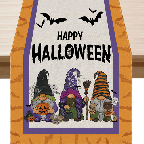 BOTB LIHM Halloween Gnome Table Runner Table Decoration 13x72 Inches Long Burlap for Home Kitchen Dining Dinner Indoor Outdoor Party Farmhouse Decor BOTB LIHM Halloween Gnome Table Runner Table Decoration 13x72 Inches Long Burlap for Home Kitchen Dining Dinner Indoor Outdoor Party Farmhouse Decor