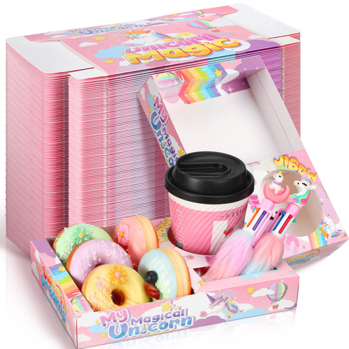 20 Pcs Unicorn Popcorn Boxes Unicorn Popcorn Trays Unicorn Snack Box Movie Night Trays Hold Popcorn Candy Food Drink Unicorn Birthday Party Supplies Snack Treat Box Cookie Container for Baby Shower