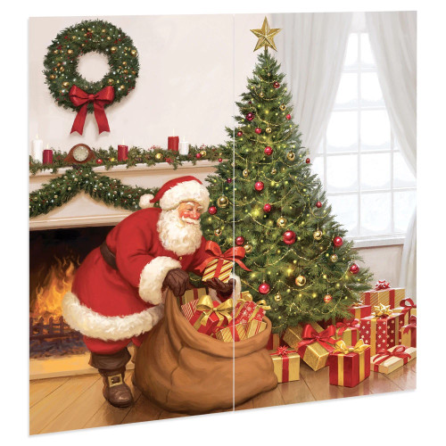 Amscan Santa Claus Scene Setter Wall Decorating Kit - 5' 5' x 5' 5' | Multicolor | 2 Pcs.