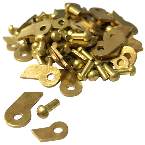 Jewellers Tools 25x Brass Clock Assorted Ratchet Clicks with Rivets, Wind Clock Spring Mainspring (65)
