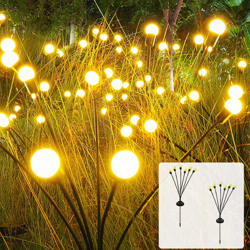 Solar Garden Lights-??? ???????? Solar Powered Firefly Lights Outdoor Waterproof, Starburst Swaying Firefly Lights, Firefly Garden Lights for Path Landscape Outdoor Decoration, Warm White