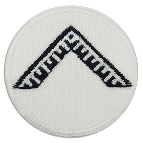 Master's Square Black and White Embroidered Masonic Patch - 1 1/2" Diameter