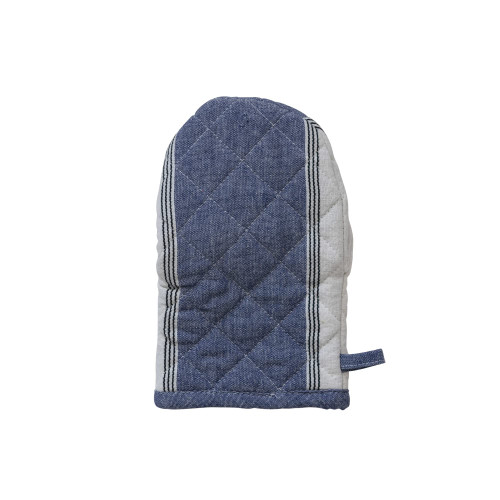 Creative Co-Op Cotton Stripes, Navy and White Oven Mitt, Blue