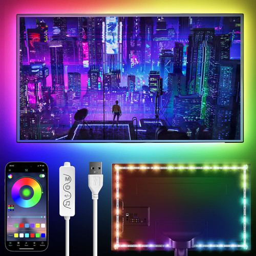 LED Strip Lights 13ft, RGB LED Lights Strip for 32-65in TV LED Backlight, App Control Color Changing LED Strip TV Lights Sync to Music, USB Bias LED Lighting for Bedroom PC Monitor Mirror Desk Shelf LED Strip Lights 13ft, RGB LED Lights Strip for 32-65in TV LED Backlight, App Control Color Changing LED Strip TV Lights Sync to Music, USB Bias LED Lighting for Bedroom PC Monitor Mirror Desk Shelf