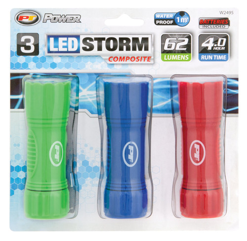 Performance Tool W2495 Storm 65 Lumen Color Composite Flashlight (Sold as 1 Flashlight pack)