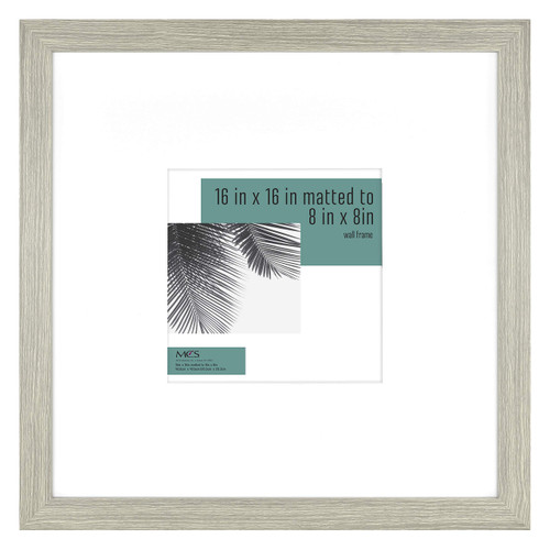 MCS Studio Gallery Frame, Gray Woodgrain, 16 x 16 in matted to 8 x 8 in , Single
