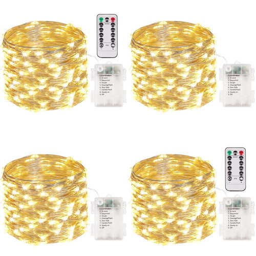 33FT 100 LED Fairy Lights Battery Operated with Remote & Timer, Fairy Christmas String Lights for Bedroom Decor, Waterproof 8 Modes Twinkle Lights for Room Garden Party Wedding (Warm White) 33FT 100 LED Fairy Lights Battery Operated with Remote & Timer, Fairy Christmas String Lights for Bedroom Decor, Waterproof 8 Modes Twinkle Lights for Room Garden Party Wedding (Warm White)