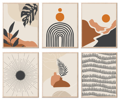 Boho Wall Art Prints, Boho Wall Decor, Mid Century Modern Wall Pictures Palm Leaf Sun Mountain Orange Beige Canvas Wall Painting, Minimalist Geometric Boho Wall Decor, Boho Posters for Bedroom Living Room Home Office Bathroom | Unframed 8"x10" Boho Wall Art Prints, Boho Wall Decor, Mid Century Modern Wall Pictures Palm Leaf Sun Mountain Orange Beige Canvas Wall Painting, Minimalist Geometric Boho Wall Decor, Boho Posters for Bedroom Living Room Home Office Bathroom | Unframed 8"x10"