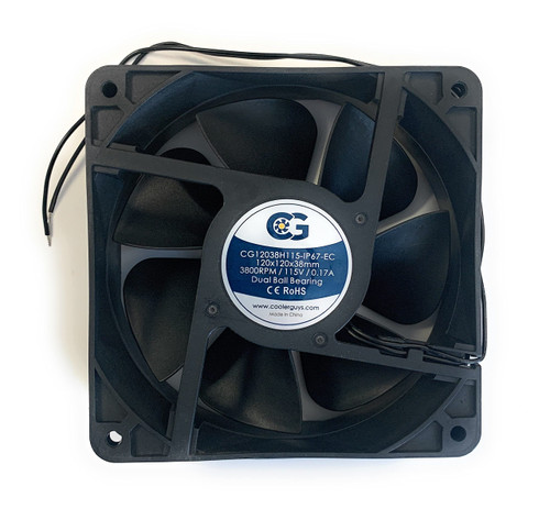 Coolerguys 120x38mm (120x120x38) High Airflow IP67 EC Fan (110vAC Input) Bare Wire Lead Cables