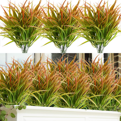 DVGUN 8 Bundles Artificial Grass Plants Fake Bushes Artificial Shrubs Wheat Grass Greenery for Autumn House Plastic Outdoor UV Resistant Faux Grass DVGUN 8 Bundles Artificial Grass Plants Fake Bushes Artificial Shrubs Wheat Grass Greenery for Autumn House Plastic Outdoor UV Resistant Faux Grass
