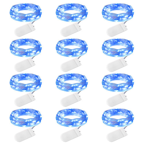 Brightown 12 Pack Led Fairy Lights Battery Operated String Lights Waterproof Silver Wire 7 Feet 20 Led Firefly Starry Moon Lights for DIY Wedding Party Bedroom Patio Christmas (12 Pack, Blue) Brightown 12 Pack Led Fairy Lights Battery Operated String Lights Waterproof Silver Wire 7 Feet 20 Led Firefly Starry Moon Lights for DIY Wedding Party Bedroom Patio Christmas (12 Pack, Blue)