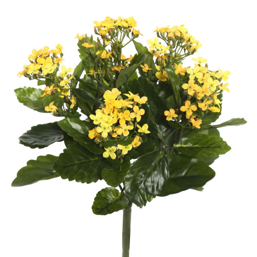 Vickerman Everyday Artificial Yellow Kanachoe Bush 17.25" Long - Premium Faux Floral Decor for Wedding or Everyday Arrangements - Maintenance Free Flowers