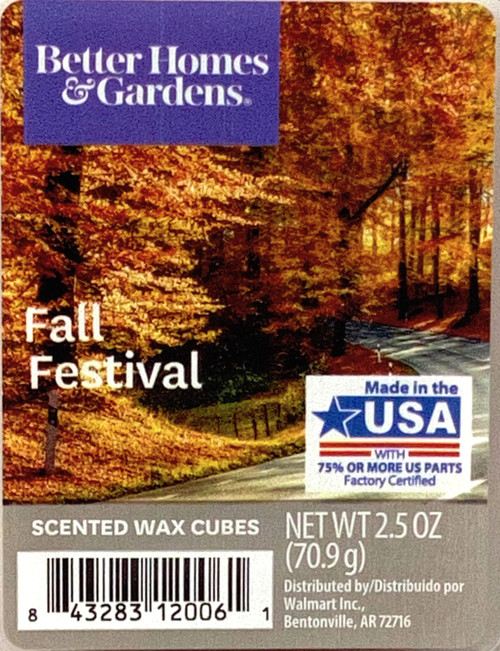 Better Homes & Gardens. Fall Festival Scented Wax Cubes 2.5oz, Red