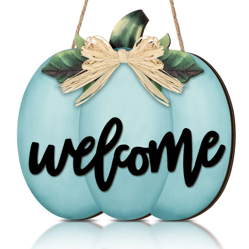 Fall Sign Thanksgiving Door Hanger Pumpkin Welcome Sign Wooden Pumpkin Decor Hanging Porch Sign for Autumn Harvest Thanksgiving Farmhouse Wall Decoration (Dusty Blue) Fall Sign Thanksgiving Door Hanger Pumpkin Welcome Sign Wooden Pumpkin Decor Hanging Porch Sign for Autumn Harvest Thanksgiving Farmhouse Wall Decoration (Dusty Blue)