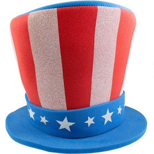 FUNSTITUTION American Hat Special Day 4th of July Hats Patriotic USA Liberty July 4th Costume Fun Top Hat for Men Women Unisex Hat, Crazy Hats Adults Fun Themed Party Accessory Foam Hat