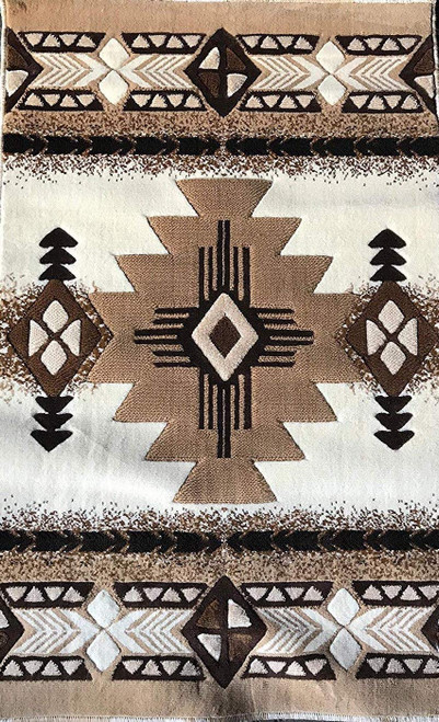 Concord Global Trading Southwest Native American Area Rug Ivory Design C318 (3 Feet X 4 Feet 7 Inch)
