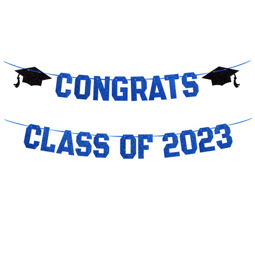 Gexolenu Blue Congrats Class of 2023 Graduation Theme Party Decoration Banner, Congrats Grad Banner, Black Glitter Graduation Banner, 2023 Black Congratulations Grad Party Decorations Gexolenu Blue Congrats Class of 2023 Graduation Theme Party Decoration Banner, Congrats Grad Banner, Black Glitter Graduation Banner, 2023 Black Congratulations Grad Party Decorations