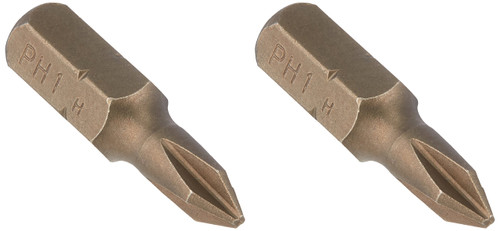Vermont American 15305 Type Phillips Size Number 1 with 1-Inch Length Extra Hard Screwdriver Bit, 2 Pieces Per Card