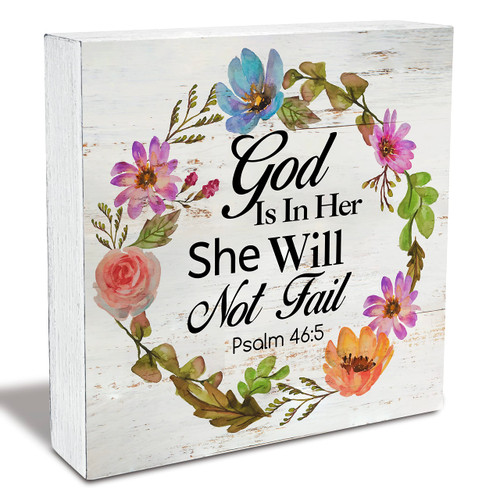 Bible Verse Psalms 46:5 Wood Box Sign Rustic God is in Her She Will Not Fail Scripture Wooden Box Sign Christian Home Office Desk Shelf Decor (5 X 5 Inch) Bible Verse Psalms 46:5 Wood Box Sign Rustic God is in Her She Will Not Fail Scripture Wooden Box Sign Christian Home Office Desk Shelf Decor (5 X 5 Inch)