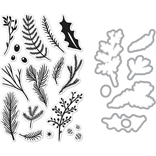 Hero Arts Pine Branches Unmounted Clear Stamp & Die Combo Set (SB133)