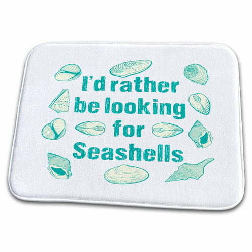 3dRose Looking For Seashells- Nautical Themed Design in Blue and... - Dish Drying Mats (ddm-291599-1)