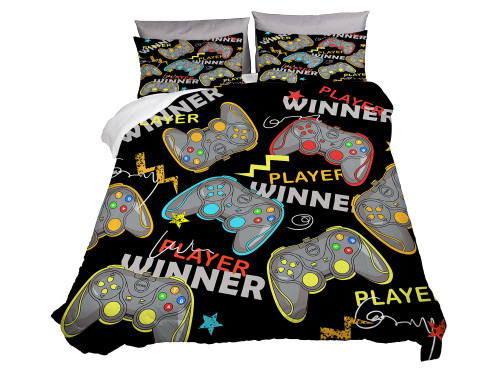 Sunnycitron Gaming Comforter Set for Boys Gamer Comforter Queen Size Gaming Bedding with Comforter Kids Bed Comforter Set Boys Comforter Set Game Home Decor (1 Comforter + 2 Pillowcases)