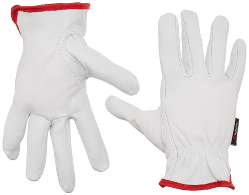 MCR Safety 3611XXL Premium Grain Goatskin Driver Gloves with Keystone Thumb, White, 2X-Large, 1-Pair