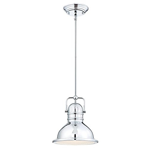 Westinghouse 63083B Boswell One-Light LED Indoor Mini Pendant with Frosted Prismatic Lens, 8.75-Inch Chrome with 11W LED