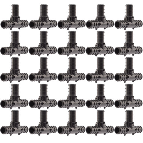 SharkBite 1/2 Inch Poly Crimp Tee, Pack of 25, PEX Pipe, PE-RT, UP362