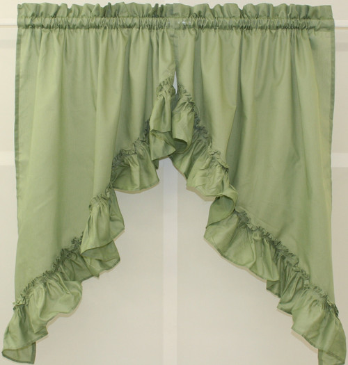 The_Curtain_Shop Stacey Solid Swag Pair 60Wx38L Sage