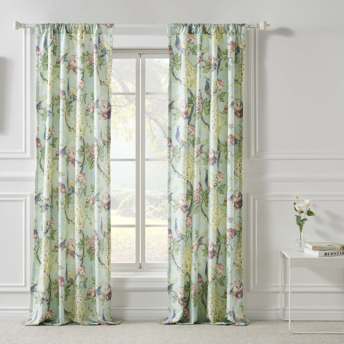 Greenland Home Pavona Enchanted Garden Curtain Panels (Set of 2) with Tiebacks, Panel Pair 84-inch L