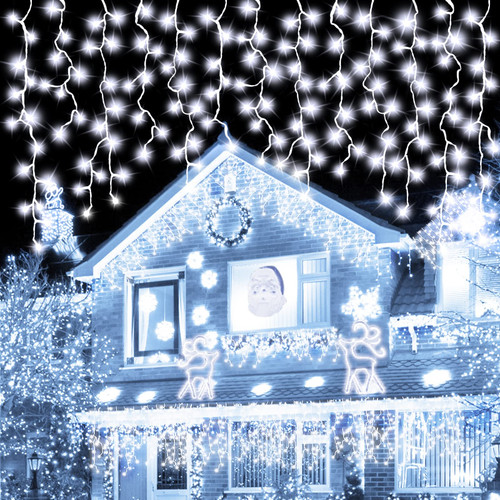 456 LED Christmas Icicle Lights Outdoor Decor 35.4Ft 72 Drops 8 Modes Plug In Window Curtain Fairy String Lights Dripping Icicle Lights Christmas Decoration Home Holiday Indoor Eave Garden(Cool White) 456 LED Christmas Icicle Lights Outdoor Decor 35.4Ft 72 Drops 8 Modes Plug In Window Curtain Fairy String Lights Dripping Icicle Lights Christmas Decoration Home Holiday Indoor Eave Garden(Cool White)