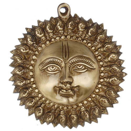 Aakrati Decorative Sun Face Hanging Statue Brown